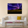 Northern light on the silent field before sun rise Multi panel canvas wall art