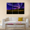 Northern light on the silent field before sun rise Multi panel canvas wall art