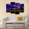 Northern light on the silent field before sun rise Multi panel canvas wall art