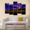 Northern light on the silent field before sun rise Multi panel canvas wall art