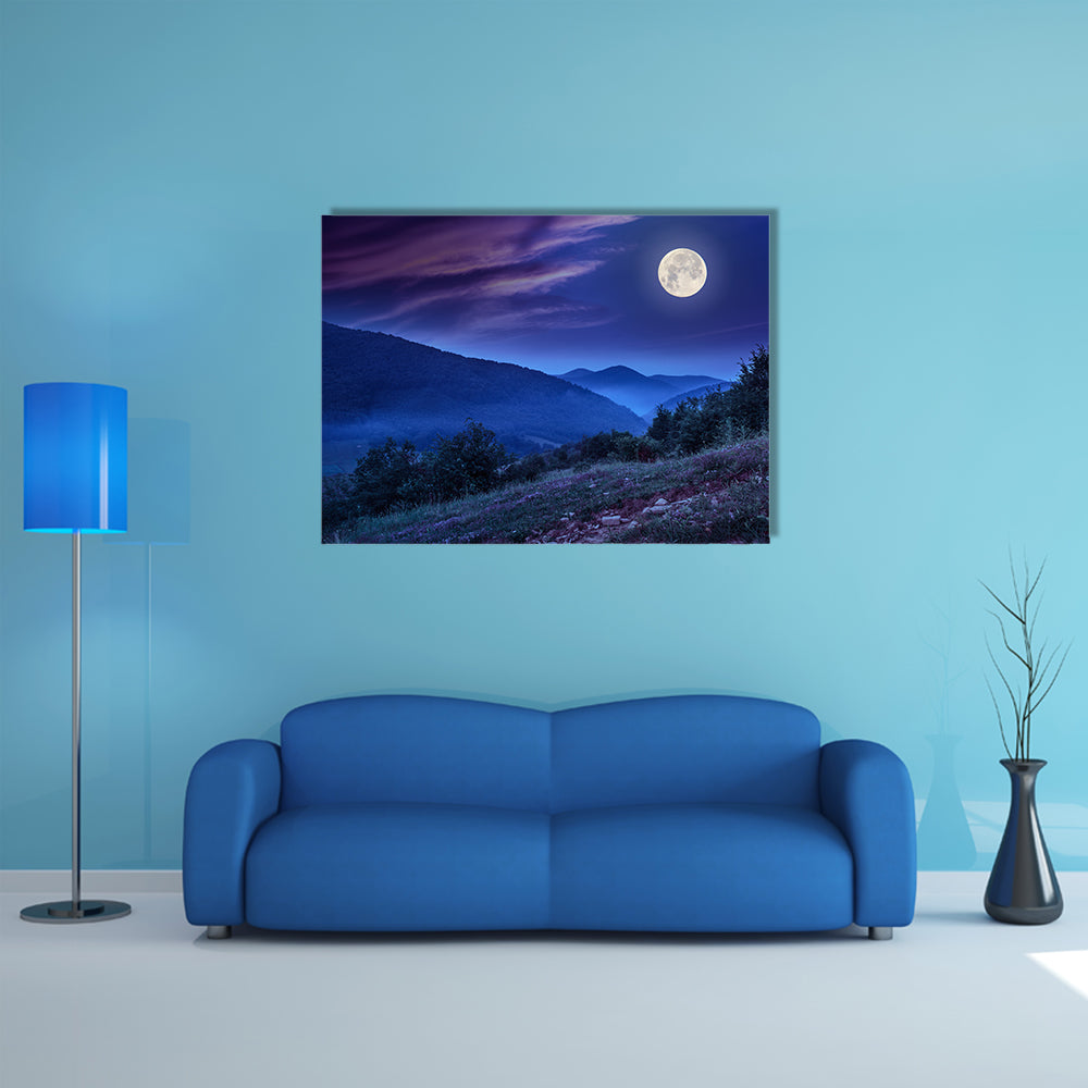 coniferous forest on a steep mountain slope multi panel canvas wall art