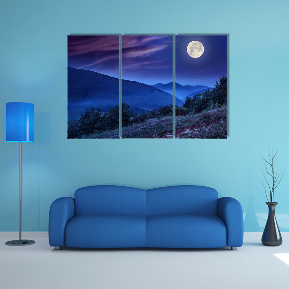 coniferous forest on a steep mountain slope multi panel canvas wall art