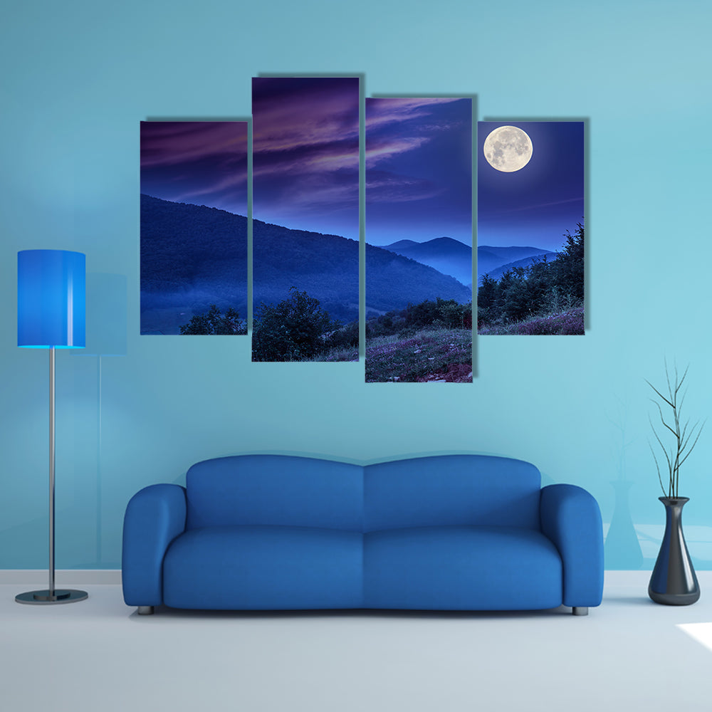 coniferous forest on a steep mountain slope multi panel canvas wall art