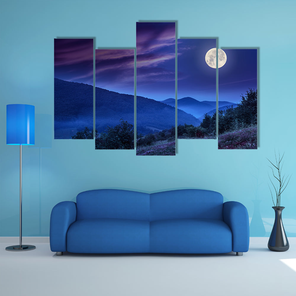 coniferous forest on a steep mountain slope multi panel canvas wall art