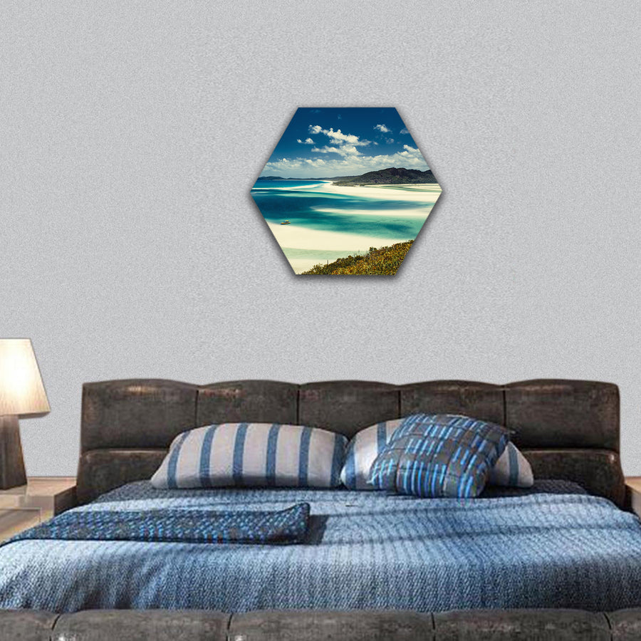 Whitehaven Beach in Australia  hexagonal canvas wall art