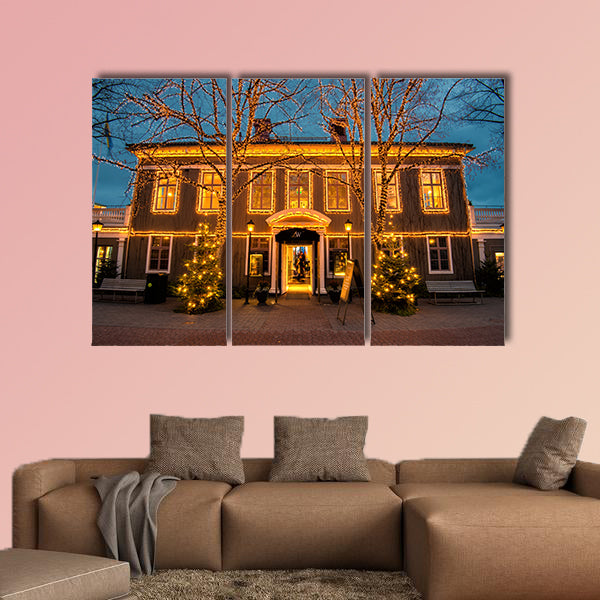 Gothenburg, Sweden, building and trees at multi panel canvas wall art