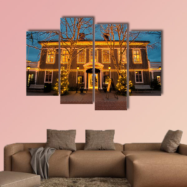Gothenburg, Sweden, building and trees at multi panel canvas wall art