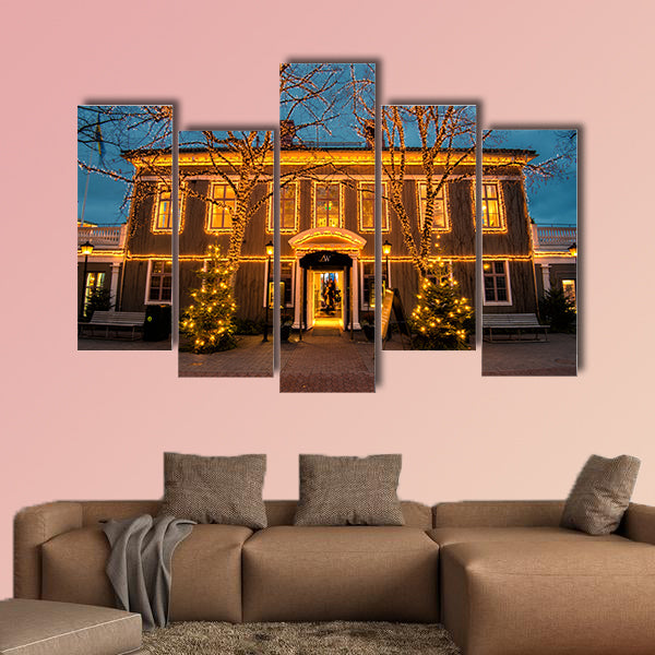 Gothenburg, Sweden, building and trees at multi panel canvas wall art