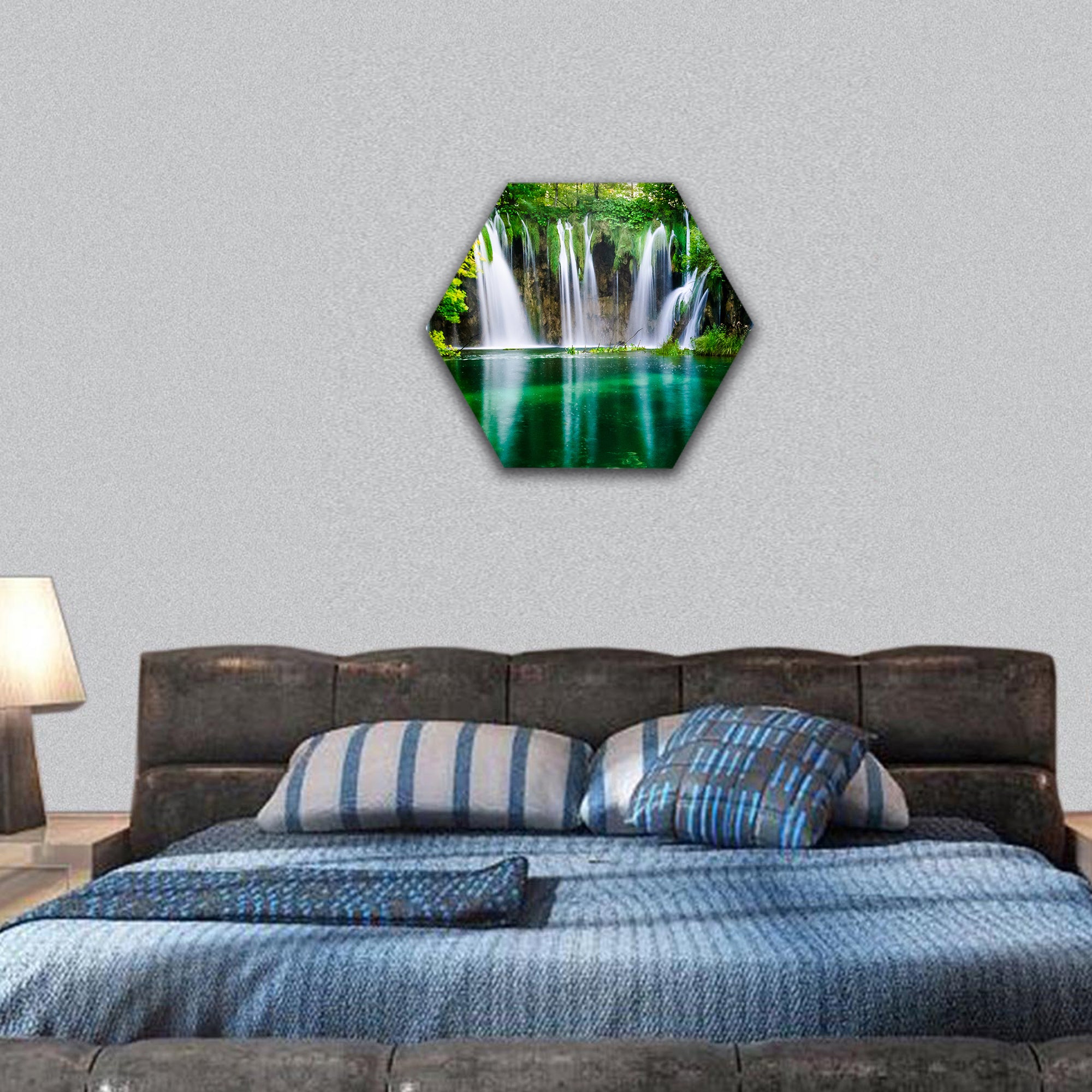 Plitwice lake national park croatia hexagonal canvas wall art