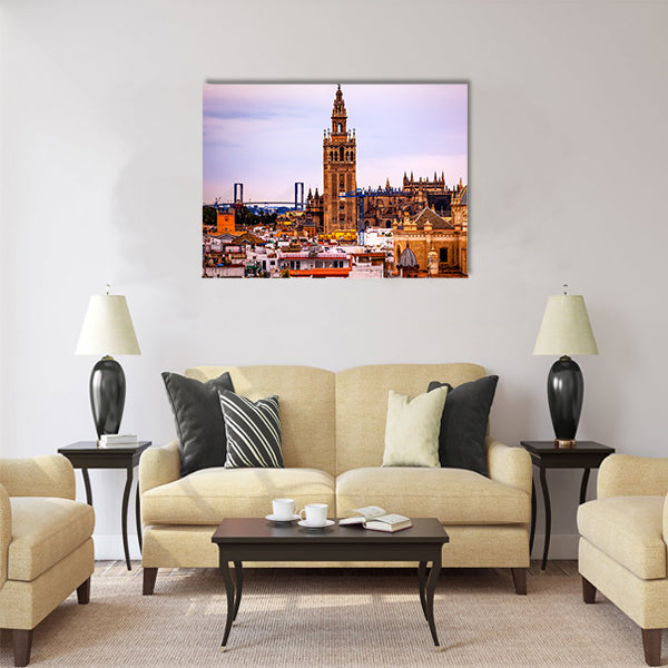 Giralda Spire Bell Tower Seville Cathedra Multi Panel Canvas Wall Art