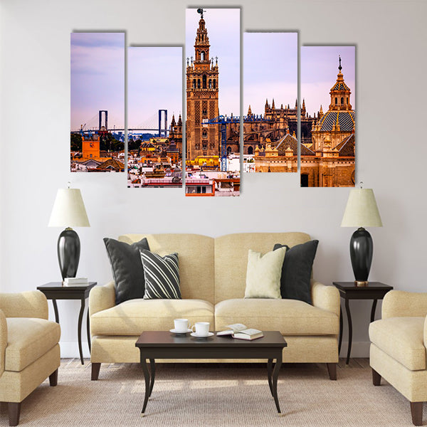 Giralda Spire Bell Tower Seville Cathedra Multi Panel Canvas Wall Art
