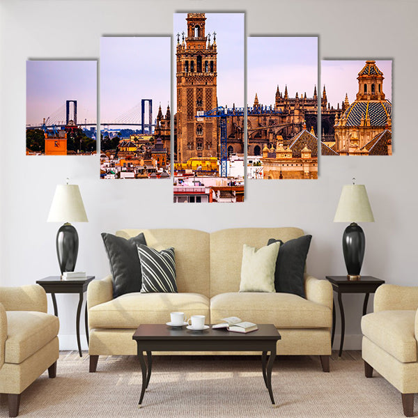 Giralda Spire Bell Tower Seville Cathedra Multi Panel Canvas Wall Art