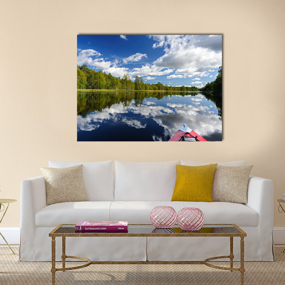 Kayaking at northern rivers Multi panel canvas wall art