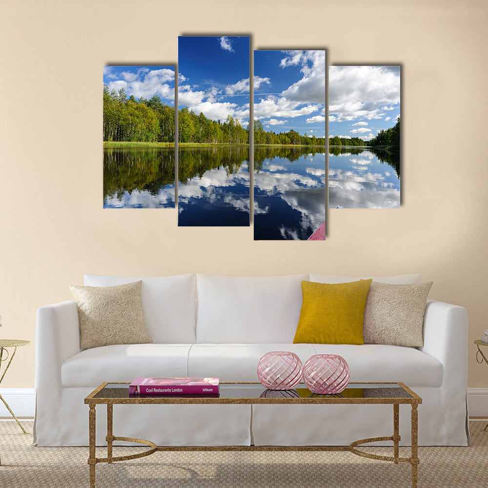 Kayaking at northern rivers Multi panel canvas wall art