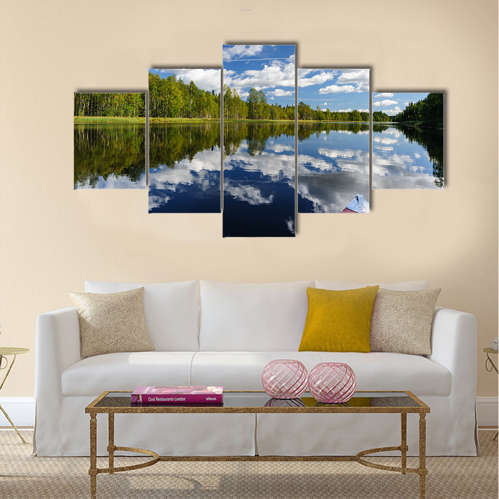 Kayaking at northern rivers Multi panel canvas wall art
