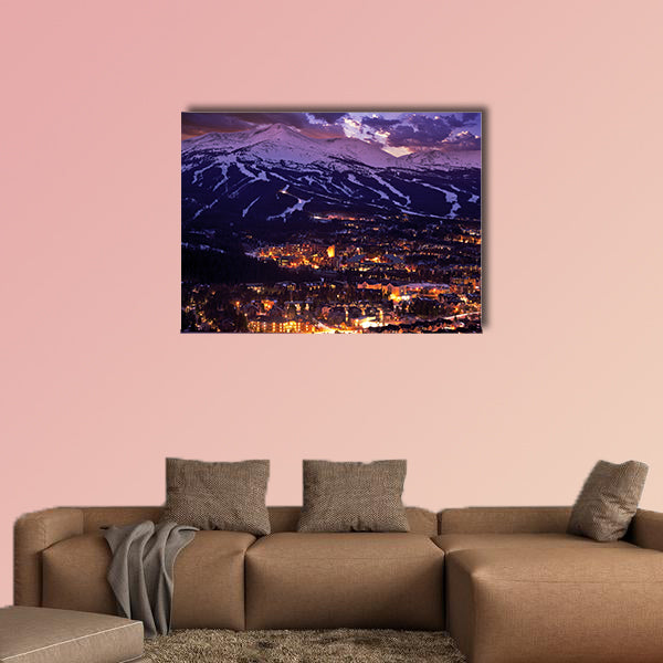 Breckenridge Winter Sunset multi panel canvas wall art