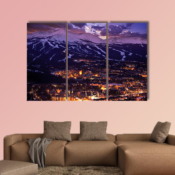 Breckenridge Winter Sunset multi panel canvas wall art