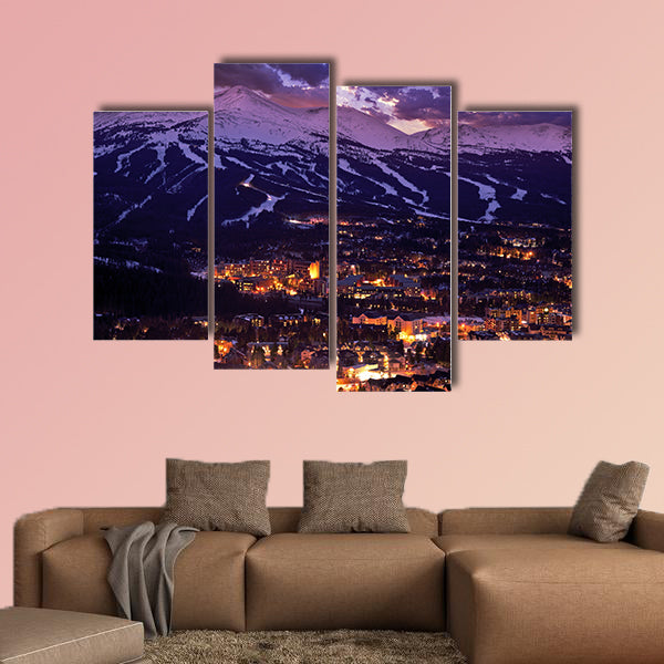 Breckenridge Winter Sunset multi panel canvas wall art