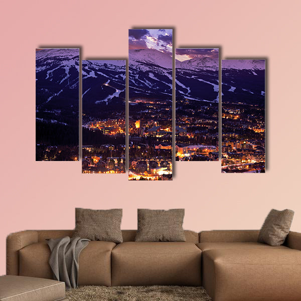 Breckenridge Winter Sunset multi panel canvas wall art