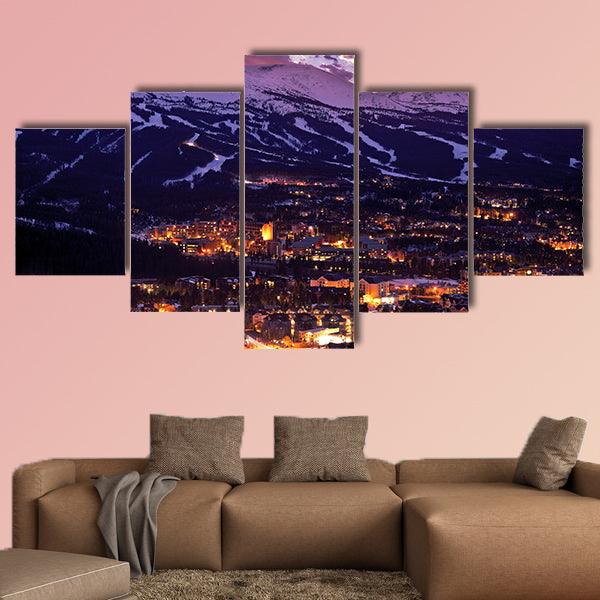 Breckenridge Winter Sunset multi panel canvas wall art