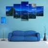 The mountain view From Green Meadow On Summer Night Multi Panel Canvas Wall Art