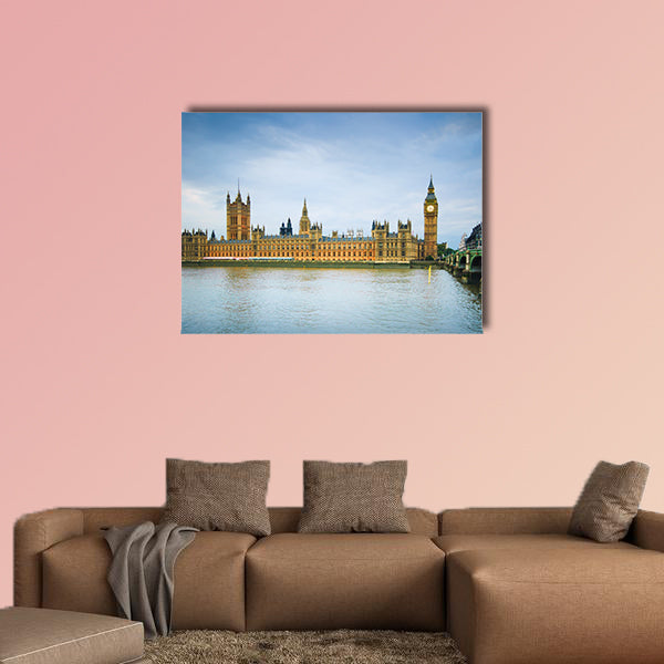 Big Ben, Houses of Parliament, Thames river and Westminster bridge wall art