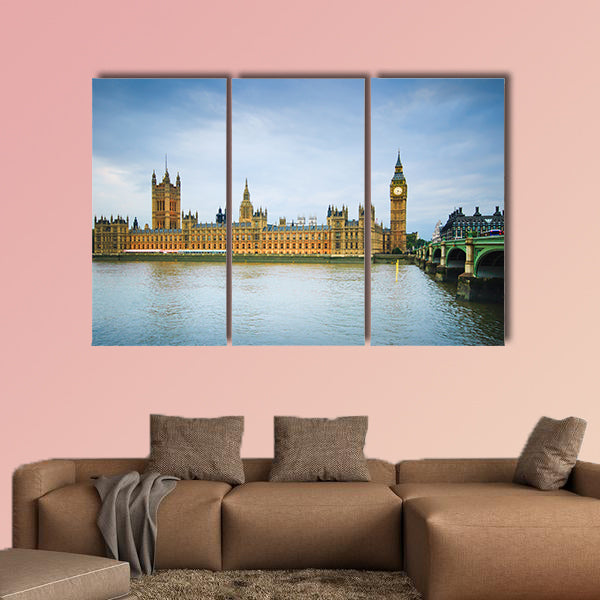 Big Ben, Houses of Parliament, Thames river and Westminster bridge wall art