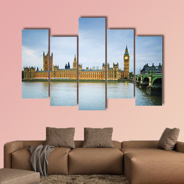 Big Ben, Houses of Parliament, Thames river and Westminster bridge wall art