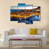 Aerial View on Fontvieille and Monaco Harbor with Luxury Yachts, French Riviera Multi panel canvas wall art