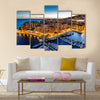 Aerial View on Fontvieille and Monaco Harbor with Luxury Yachts, French Riviera Multi panel canvas wall art