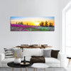 Sunrise and flowers scenery panoramic canvas wall art