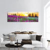 Sunrise and flowers scenery Panoramic Canvas Wall Art