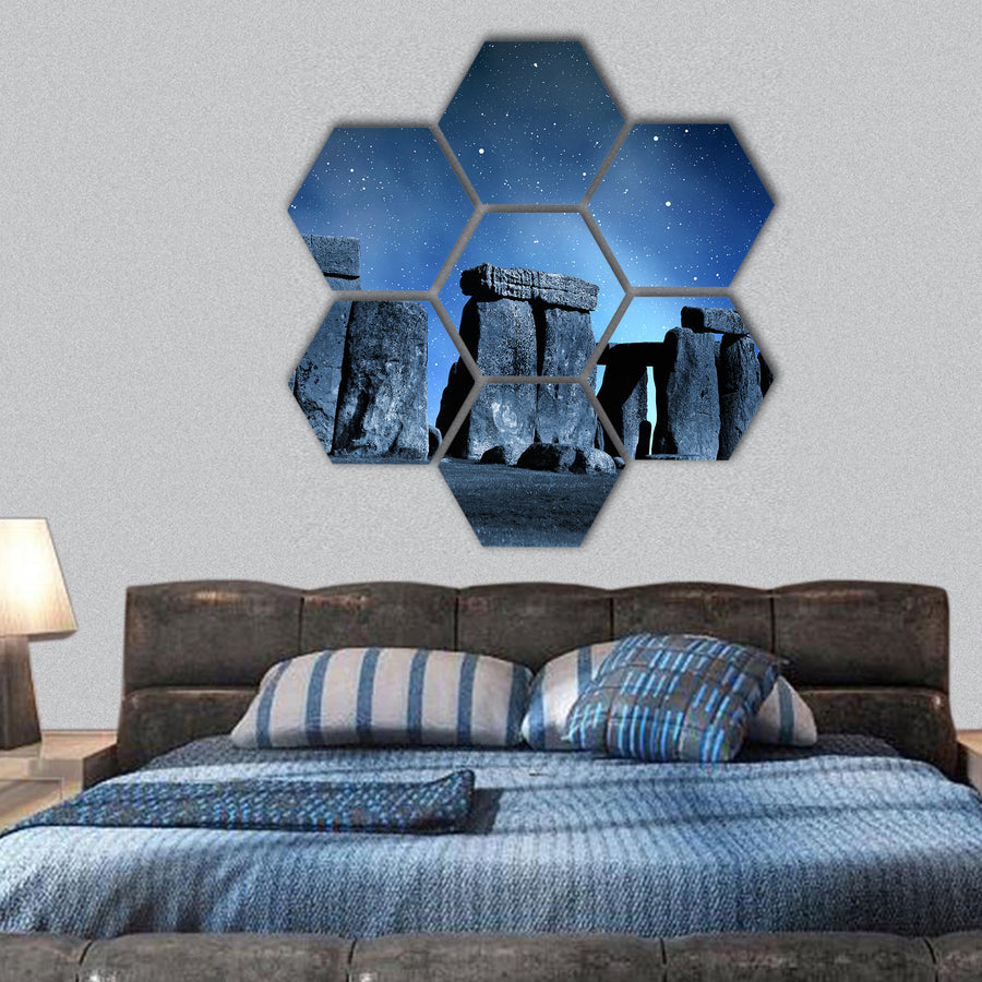 Historical monument Stonehenge, England hexagonal canvas wall art