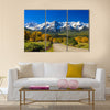 Countryside road, fall season in Colorado Multi panel canvas wall art