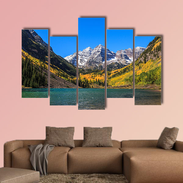 Maroon Bells, White River National Forest, Colorado multi panel canvas wall art