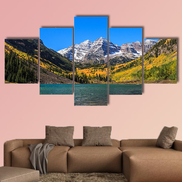 Maroon Bells, White River National Forest, Colorado multi panel canvas wall art