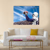 Football Player catching a Touchdown Pass Multi panel canvas wall art