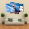 Football Player catching a Touchdown Pass Multi panel canvas wall art