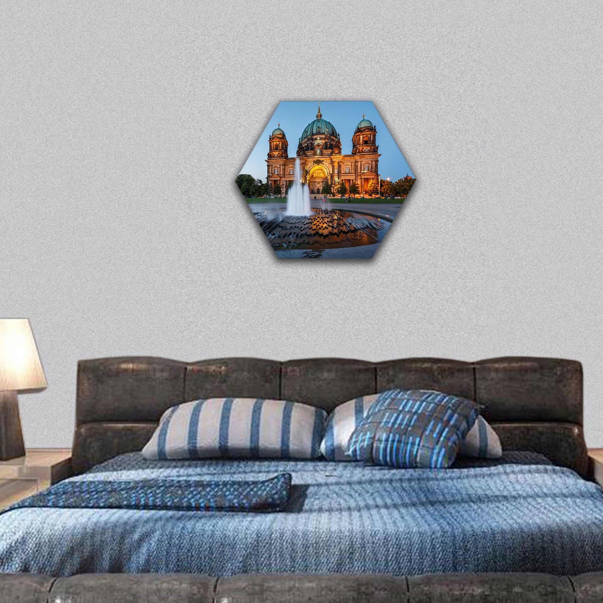 Berlin Cathedral Berliner Dom and Fountain Germany hexagonal canvas wall art