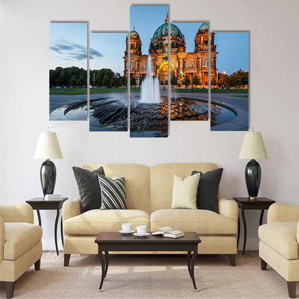 Berliner Dom and Fountain Multi panel canvas wall art