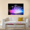 Night Musical fountains multi panel canvas wall art