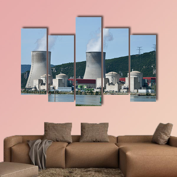 Nuclear power plant multi panel canvas wall art