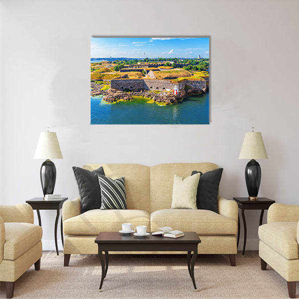 Scenic summer aerial view of Suomenlinna Sveaborg sea fortress Multi panel canvas wall art