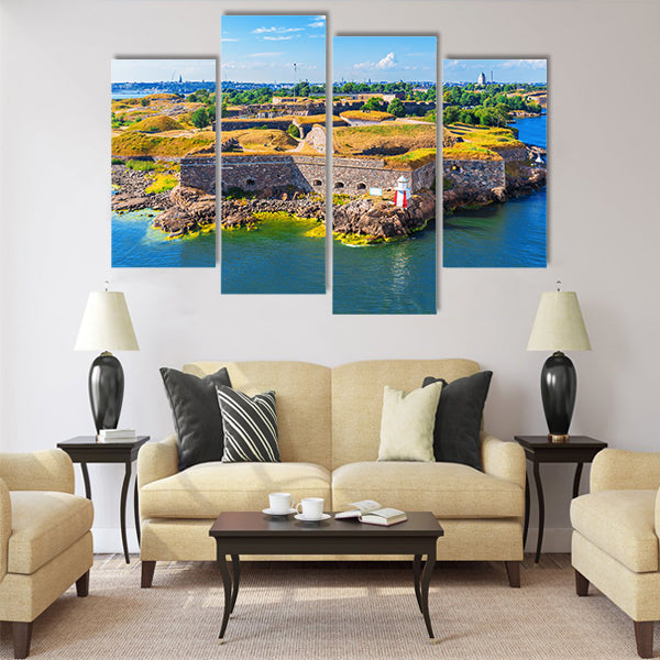 Scenic summer aerial view of Suomenlinna Sveaborg sea fortress Multi panel canvas wall art