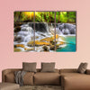 Level five of Erawan Waterfall in Kanchanaburi Province, Thailand multi panel canvas wall art