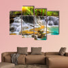 Level five of Erawan Waterfall in Kanchanaburi Province, Thailand multi panel canvas wall art