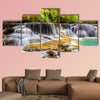 Level five of Erawan Waterfall in Kanchanaburi Province, Thailand multi panel canvas wall art