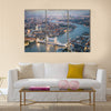 London. Aerial view of Tower Bridge at dusk with beautiful city skyline Multi panel canvas wall art Multi panel canvas wall art