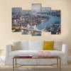 London. Aerial view of Tower Bridge at dusk with beautiful city skyline Multi panel canvas wall art Multi panel canvas wall art