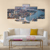 London. Aerial view of Tower Bridge at dusk with beautiful city skyline Multi panel canvas wall art Multi panel canvas wall art